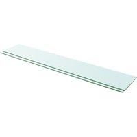 vidaXL 2 pcs Clear Tempered Glass Panel Shelves - Durable and Easy-to-Clean Wall Mounted Display Unit - Size 110x20 cm
