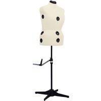 Adjustable Dress Form Female Cream L Size 44-50 Dressmaking Mannequin vidaXL
