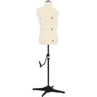 Adjustable Dress Form Male Cream Size 37-45 Home Dressmaking Mannequin vidaXL