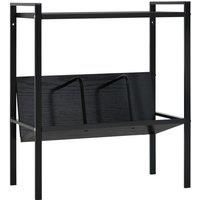 2-Layer Book Shelf Black 52x28x59 cm Engineered Wood