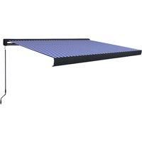 Vidaxl Manual Cassette Awning 450X300 Cm Blue And White