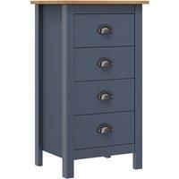 vidaXL Solid Pine Wood Sideboard - Stylish Grey and Honey Brown High Boy Cabinet with 4 Drawers – Modern Design for Living Room and Bedroom