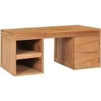 vidaXL Coffee Table with Storage Compartments, 90x50x40 cm, Solid Teak Wood - Colonial-Style Low Table, Sturdy Construction, Brown
