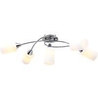 vidaXL Ceiling Lamp With Ceramic Shades for 5 E14 Bulbs White Cone