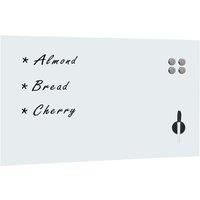 vidaXL Wall Mounted Dry Erase Magnetic Glass Board - 120 x 60 cm - Write/Wipe Whiteboard - Home/Office/School Use