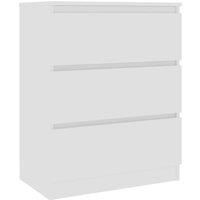 vidaXL Engineered Wood Sideboard in White - Stylish Storage Solution with 3 Drawers for Living Room, Bedroom or Office