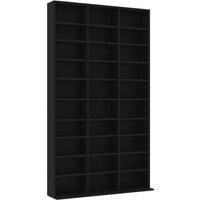 vidaXL CD Cabinet Black 102x16x177.5 cm Engineered Wood