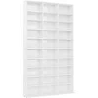 vidaXL CD Cabinet High Gloss White 102x16x177.5 cm Engineered Wood
