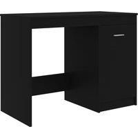 vidaXL Modernly Designed Desk, 100x50x76 cm, with Integrated Storage Cabinet, Suitable for Office & Home, Black, Engineered Wood