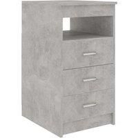 vidaXL Drawer Cabinet Concrete Grey 40x50x76 cm Chipboard