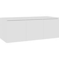 vidaXL Engineered Wood TV Cabinet - Scandinavian Style White Television Stand with 3 Drawers - Ideal for Living Room or Bedroom