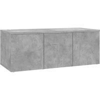 vidaXL Classic TV Cabinet - Concrete Grey - Engineered Wood - 3 Drawer Storage - Easy Assembly - 80x34x30cm