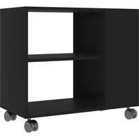 vidaXL Side Table - Black, Engineered Wood, Versatile Furniture Piece for Living Room and Bedroom, Scandinavian Style Console Table with Wheels
