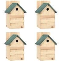 4x Firwood Bird Houses 23x19x33 cm Garden Wooden Nesting Habitat House vidaXL