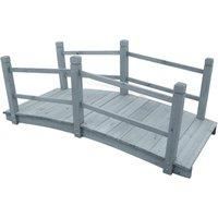 vidaXL Solid Firwood Garden Bridge - Romantic Ambience Enhancer for Gardens and Backyards, Grey, 140 x 60 x 56 cm