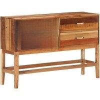 vidaXL Solid Reclaimed Wood Sideboard with Cane Door and Drawers – Handcrafted Rustic Style Storage Cabinet for Home – Easy Assembly