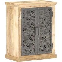Buffet with steel doors 60x35x75 cm solid mango wood