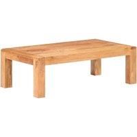 vidaXL Solid Acacia Wood Coffee Table in Honey Finish - Sturdy, White, Farmhouse-Style Centre Table for Living Room