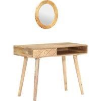 Solid Mango Wood Dressing Table Bedroom Wooden Makeup Desk Vanity vidaXL