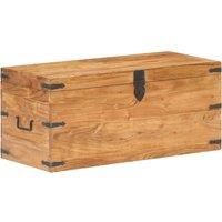 vidaXL Solid Acacia Wood Chest/Storage Box/Hall Bench| Beautiful Wooden Grain Patterns | Secure Storage Unit with Front Latch | Farmhouse/Retro Design