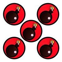 Timebomb Danger Fridge Magnets - 2 Inch - Office Magnets - Whiteboard Magnets - Emoji for Magnetic Board, Magnetic Whiteboard, Refrigerator, Fridge at Office, School or at Home (Pack of 5)