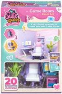 Goliath Suite Spaces - Game Room Set | Your Room, Your Rules! Contains 20 Gaming Themed Accessories | Modular Dolls House Rooms with Customizable Furniture & Decor | For Ages 6+