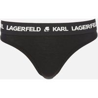 KARL LAGERFELD Women's Logo Thong - Black - L