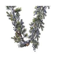 Kaemingk Frosted Decorative Garland, Blue Berry