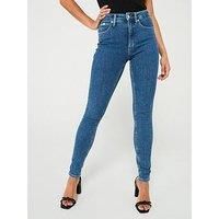 Calvin Klein Jeans Women/'s HIGH Rise Skinny J20J221585 Pants, Denim (Denim Medium), 26W / 32L