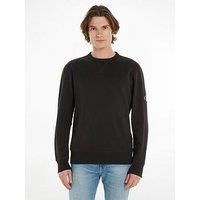 Calvin Klein Jeans Men/'s Badge Crew Neck J30J323426 Sweatshirts, Black (Ck Black), XL