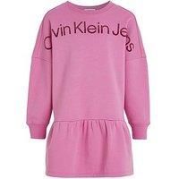 Calvin Klein Jeans Girls Hero Logo Sweat Dress - Violet Fun