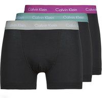 Calvin Klein Men/'s Trunk 3pk Trunks, B- Wild Aster, Gry Hthr Artc Grn Wb, S