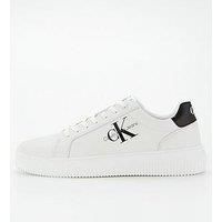 Calvin Klein Men/'s Leather Chunky Cupsole Trainers, White (Bright White/Black), 6