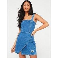 Calvin Klein Jeans Denim Wrap Bodycon Dress - Blue