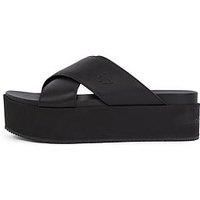 Calvin Klein Jeans Cross Monogram Sandal - Black