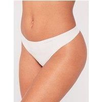 Calvin Klein Women/'s Thong 0000D3428E, White (Ivory), XS