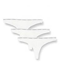 Calvin Klein Women Pack of 3 Thong Modern Logo Tanga, White (White/White/White), S