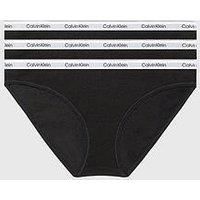 Calvin Klein Women Bikini Shape Briefs Stretch Cotton Pack of 3, Black (Black/Black/Black), M