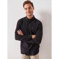 Calvin Klein Pique Jersey Slim Long Sleeve Fit Shirt - Black