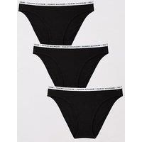Tommy Hilfiger Women/'s 3P Bikini Style Underwear, Black/Black/Black, XS