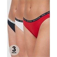 Tommy Hilfiger Women/'s 3P Bikini Style Underwear, Desert Sky/White/Primary Red, M