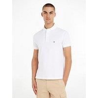 Tommy Hilfiger - 1985 Slim Fit Mens Polo Shirts - Button Down Collar - Stretch Cotton - Embroidered Tommy Logo - White - Size XXL