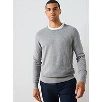 Tommy Hilfiger Men’s Essential Cotton Crew Neck Jumper, Grey (Medium Grey Heather), M