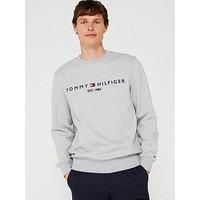 Tommy Hilfiger Chest Logo Crew Sweat - Light Grey