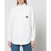Tommy Jeans Logo Badge Boyfriend Cotton Shirt - M