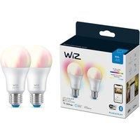 WiZ A60 E27 Colour Smart Light Bulb 2-Pack