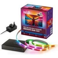 WiZ HDMI Sync Box with TV Backlight – Syncs Light to Your Movies, Games and Music - HDMI 2.0 – Supports 4K at 60Hz - RGBIC LED Strip for 55"-65" TVs - App/Voice Control, Works with Google and Alexa