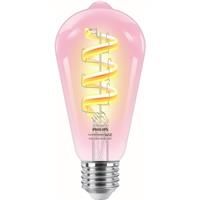 Philips WiZ LED Clear Filament Colour Smart Light Bulb ST64 E27 6.3W