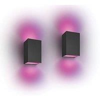 Philips Hue Philips Hue Resonate White And Colour Ambiance Smart Outdoor Wall Light Twin Pack Black
