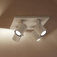 Philips Hue White & Color Ambiance Argenta Ceiling lamp with Four spotlights, dimmable LED spotlights for The Hue System with 16 Million Colours, Intelligent Light Control via Voice and app, White.